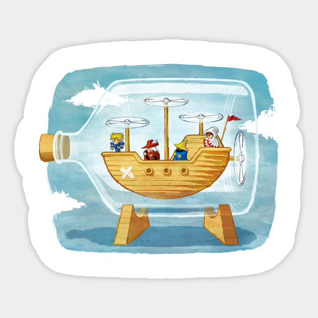 Airship in a Bottle Ship In A Bottle Sticker TeePublic